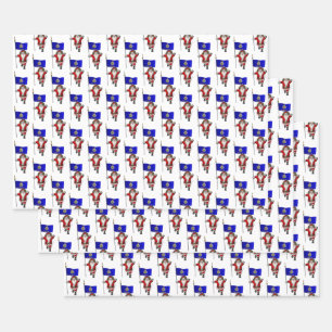 Sweet Santa Claus Visits Kansas Wrapping Paper Sheets