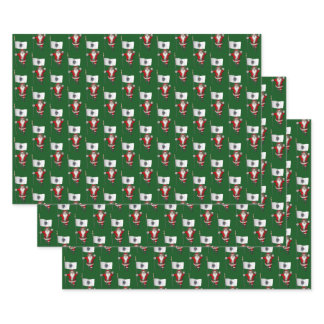 Sweet Santa Claus Visits Massachusetts Wrapping Paper Sheets