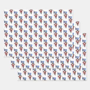 Sweet Santa Claus Visits Minnesota Wrapping Paper Sheets