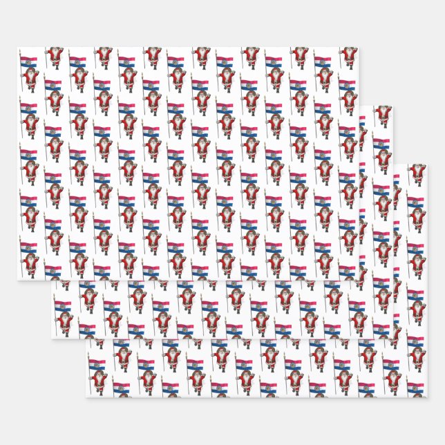 Sweet Santa Claus Visits Missouri Wrapping Paper Sheets (Set)