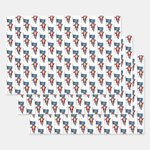 Sweet Santa Claus Visits Nebraska Wrapping Paper Sheets