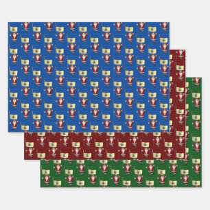 Sweet Santa Claus Visits New Jersey Wrapping Paper Sheets