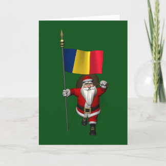 Sweet Santa Claus Visits Romania Holiday Card