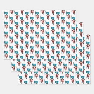 Sweet Santa Claus Visits South Dakota Wrapping Paper Sheets