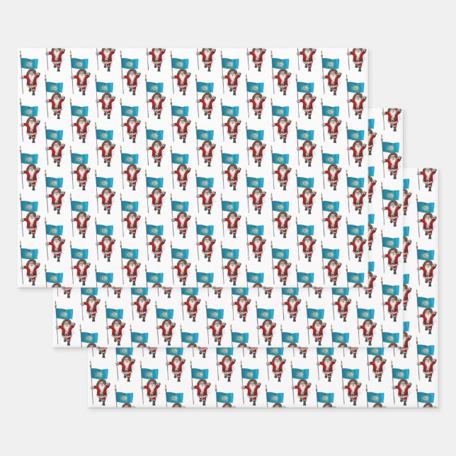 Sweet Santa Claus Visits South Dakota Wrapping Paper Sheets (Set)