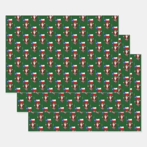 Sweet Santa Claus Visits Texas Wrapping Paper Sheets