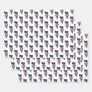 Sweet Santa Claus Visits Vermont Wrapping Paper Sheets