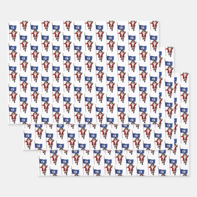 Sweet Santa Claus Visits Virginia Wrapping Paper Sheets (Set)