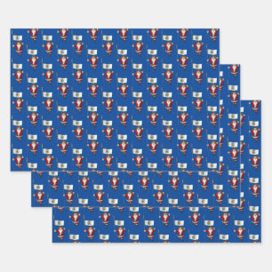Sweet Santa Claus Visits West Virginia Wrapping Paper Sheets