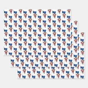 Sweet Santa Claus Visits wisconsin Wrapping Paper Sheets