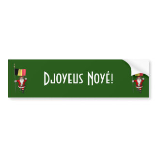 Sweet Santa Claus With Ensign Of Belgium Bumper Sticker