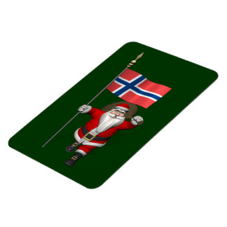 Sweet Santa Claus With Ensign Of Norway Magnet