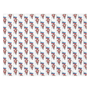 Sweet Santa Claus With Ensign Of Slovenia Tablecloth
