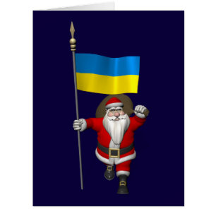 Sweet Santa Claus With Ensign Of The Ukraine Cards