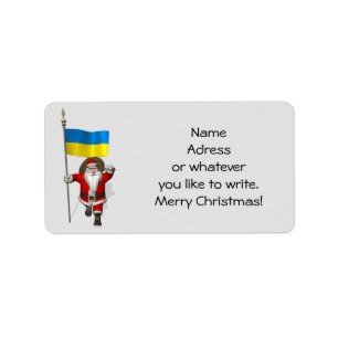 Sweet Santa Claus With Ensign Of The Ukraine Label
