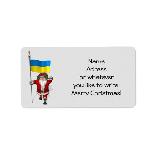 Sweet Santa Claus With Ensign Of The Ukraine Label