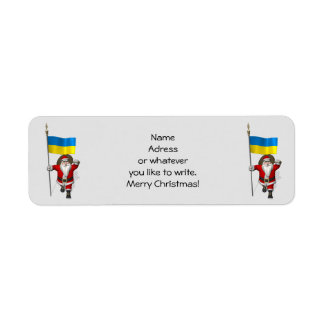 Sweet Santa Claus With Ensign Of The Ukraine Label