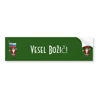 Sweet Santa Claus With Flag Of Slovenia Bumper Sticker