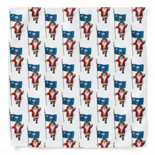 Sweet Santa Claus With Flag Of South Carolina Bandana