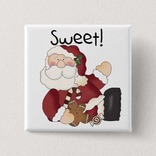 Sweet Santa Holiday Tshirts and Gifts Button (Front)