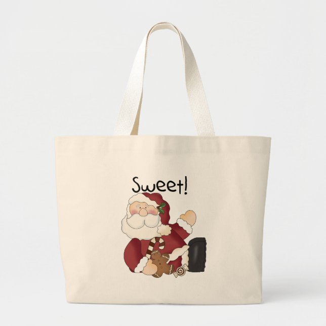 Sweet Santa Holiday Tshirts and Gifts Large Tote Bag (Front)