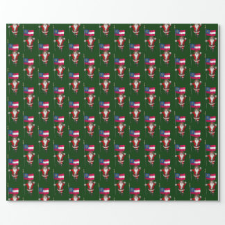 Sweet Santa With Flag Of Georgia Wrapping Paper