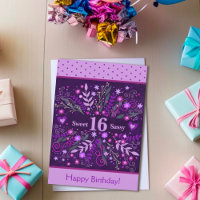 Sweet Sassy 16 Birthday Floral Purple Inspirivity