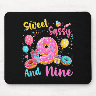 Sweet sassy and nine 9th birthday sweet donut mouse pad