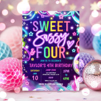 Sweet Sassy And Seven Four Glow 4th Birthday Party