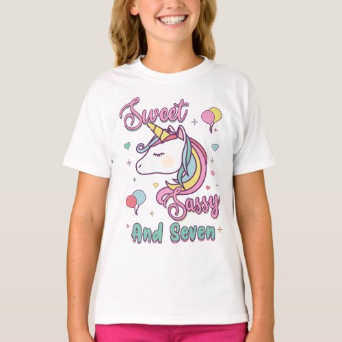 Sweet Sassy And Seven Unicorn  T_Shirt