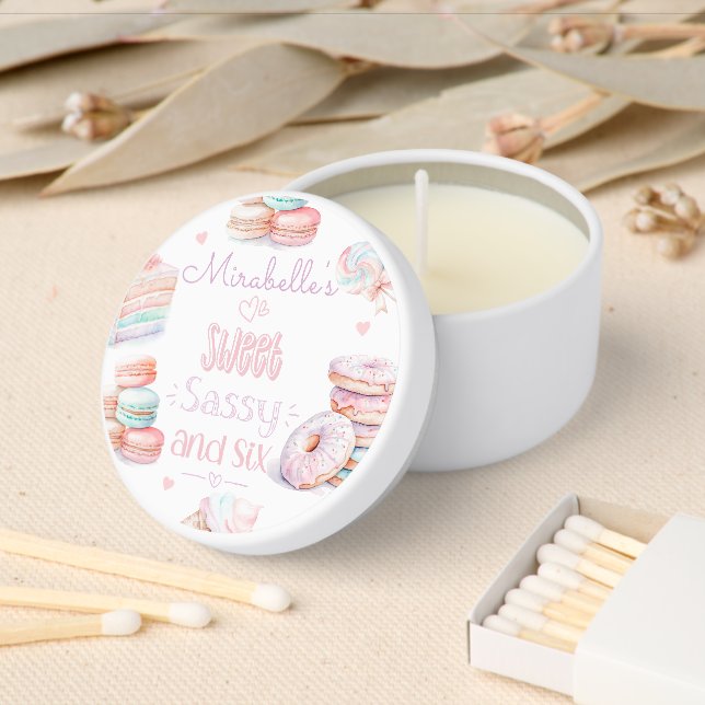Sweet sassy and six pastel birthday mini candle favors (Insitu)