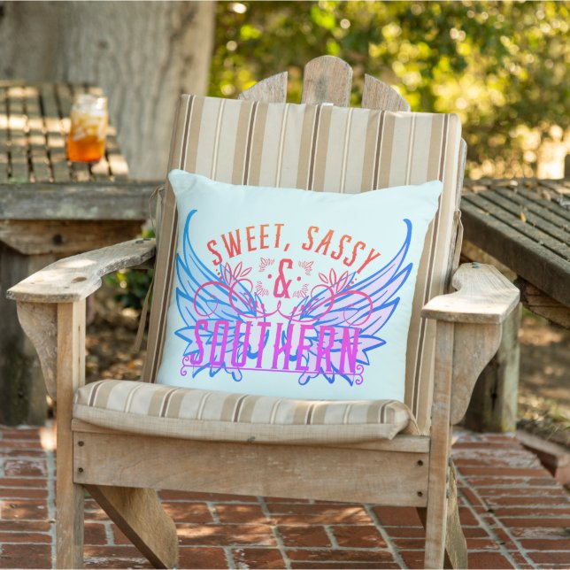 Sweet Sassy And Southern Wings Outdoor Pillow (Chair)