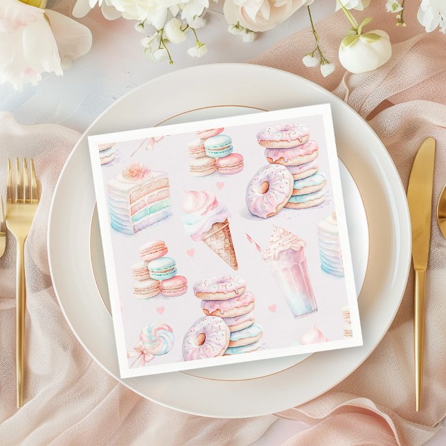 Sweet sassy ans six Pastel sweets birthday Napkins (Creator Uploaded)