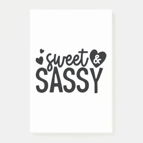 Sweet  Sassy Funny Quote Phrase Slogan Black  Post_it Notes