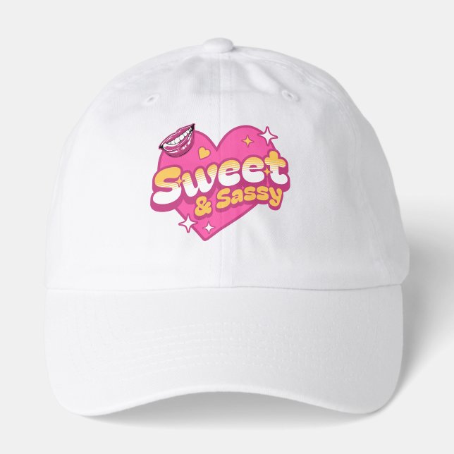 Sweet & Sassy Retro Heart Hat (Front)