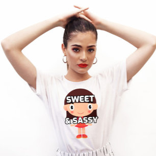 SWEET & SASSY WOMENS GIRLS FLIRTY T-SHIRTS TEES