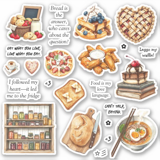 Sweet & Savory Delights Sticker Sheet (Front)