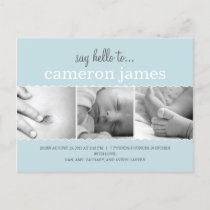 Sweet Scallops Birth Announcement - Baby Boy