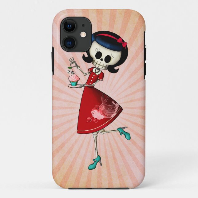 Sweet & Scary Skeleton Girl Case-Mate iPhone Case (Back)