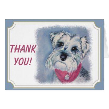 SWEET SCHNAUZER PUPPY DOG THANK YOU CARD SWEET SCHNAUZER PUPPY DOG THANK YOU CARD