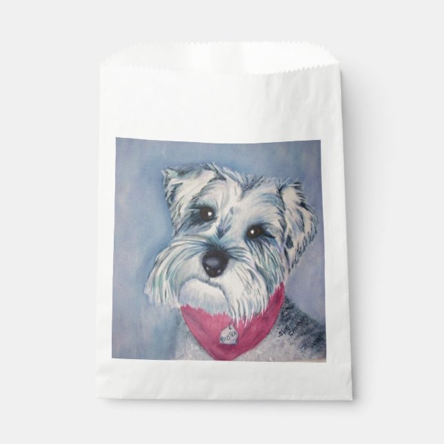 SWEET SCHNAUZER PUPPY DOG THANK YOU FAVOR BAG (Front)