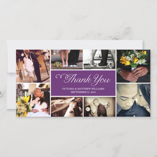SWEET SCRIPT COLLAGE | WEDDING THANK YOU CARD (Front)