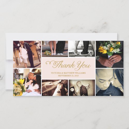 SWEET SCRIPT COLLAGE  WEDDING THANK YOU CARD