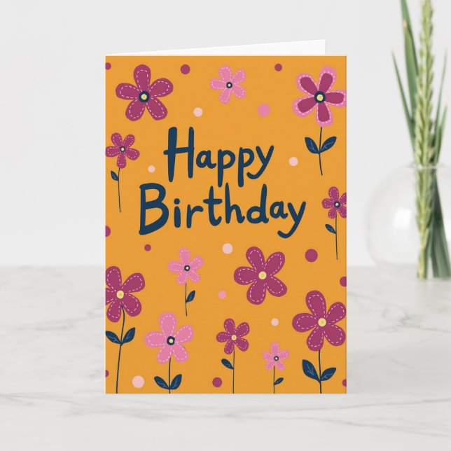 Sweet Script Flower Card (Front)