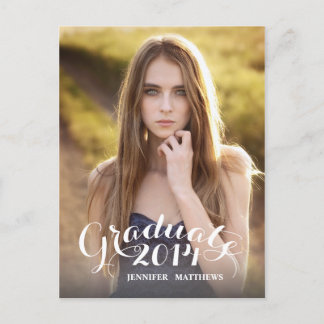 Sweet Script | Graduation Party Invitation Postcard