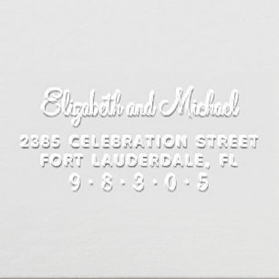Sweet Script Names Wedding Return Address Embosser