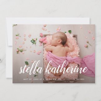 Sweet Script | Photo Collage Birth Announcement