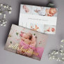 Sweet Script Photo Collage Foil Birth Announcement