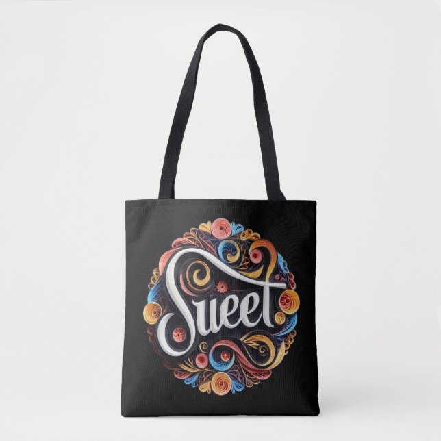 Sweet Script Typography Tote Bag (Front)