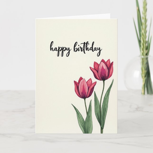Sweet Scripted Birthday Card (Front)